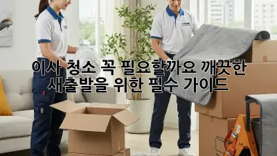 이사 청소, 꼭 필요할까요? 깨끗한 새출발을 위한 필수 가이드